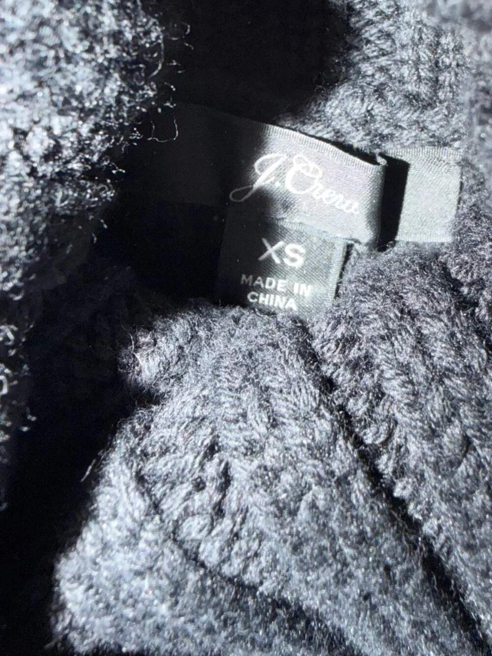 XS J Crew Cotton Blend Tunic Turtleneck Sweater, Black, Never Worn
